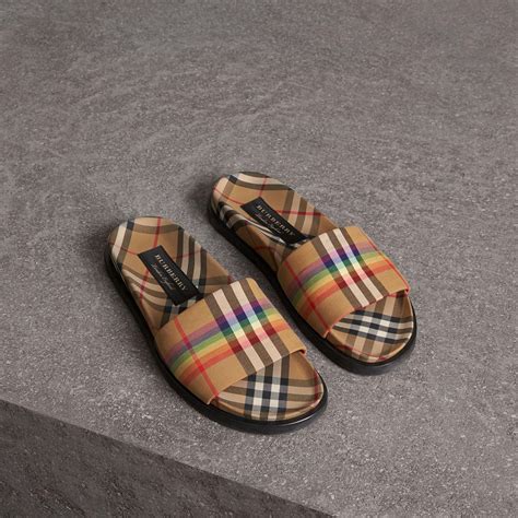 burberry rainbow slides|Burberry sandals farfetch.